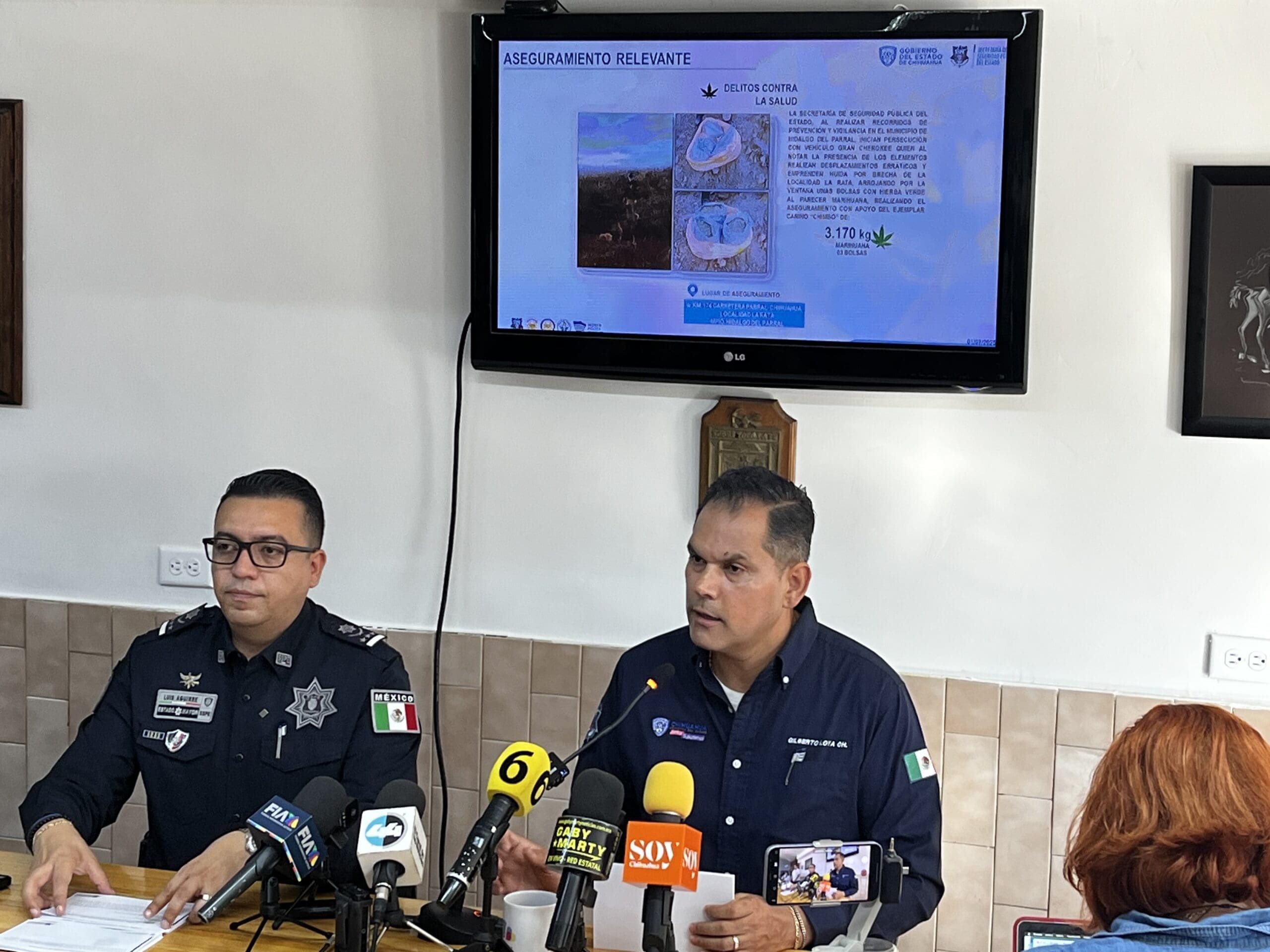 Reporta Policía Estatal 35 detenidos y arsenal decomisado en el corredor Aldama-Ojinaga