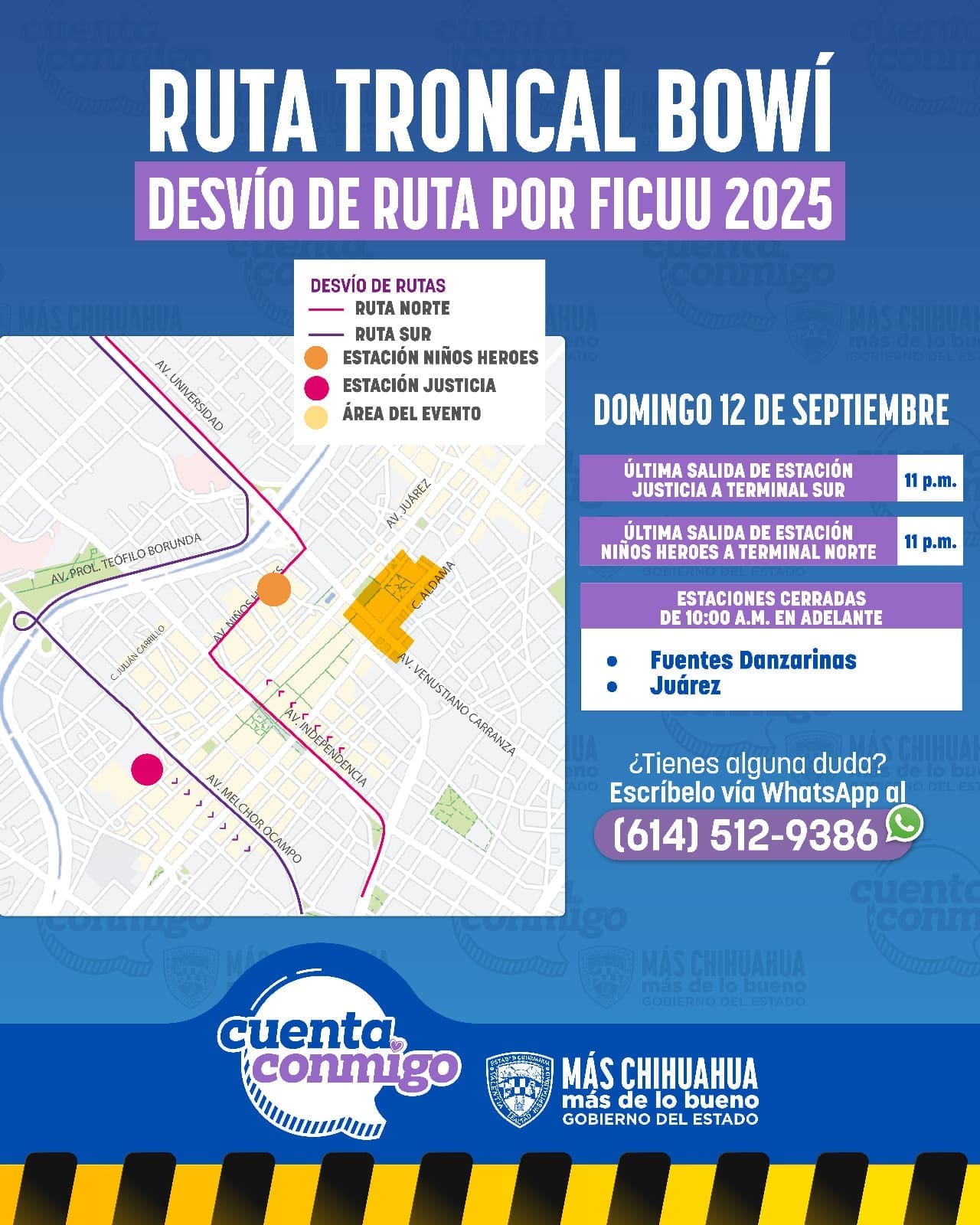 Extiende Bowí su horario y modifica rutas por cierre de FICUU 2025