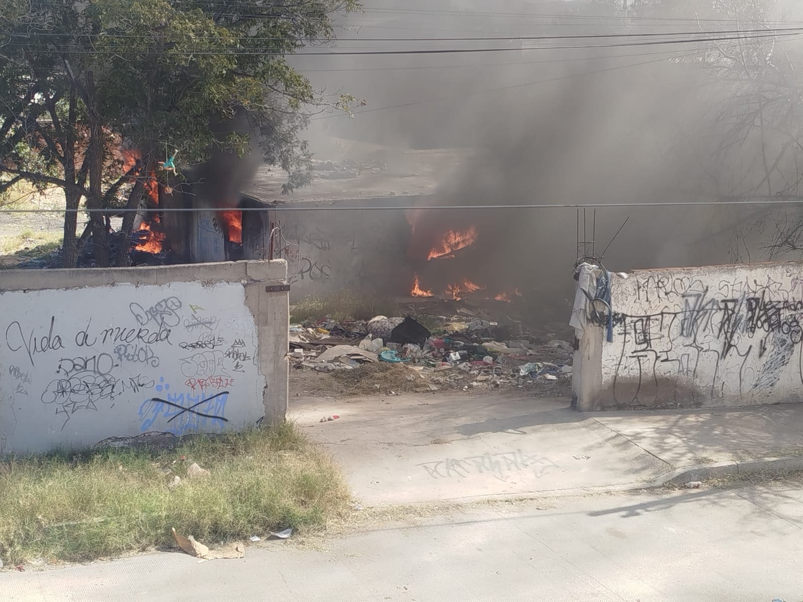 Vecinos denuncian incendio y abandono en terreno del DIF estatal